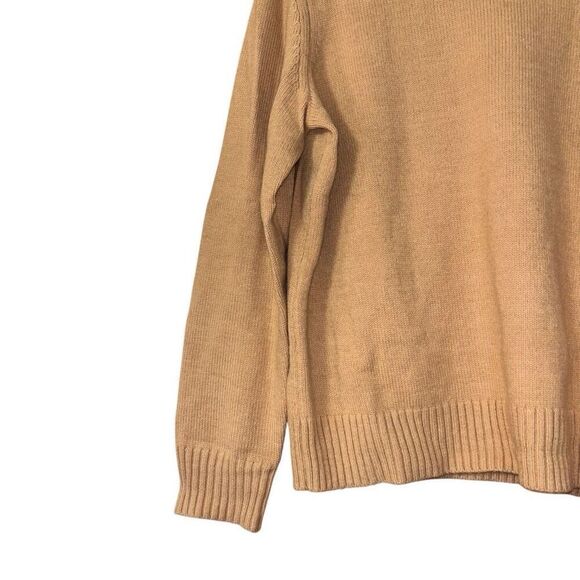 Banana republic crew neck pullover sweater tan ribbed knit soft size large - Picture 6 of 8